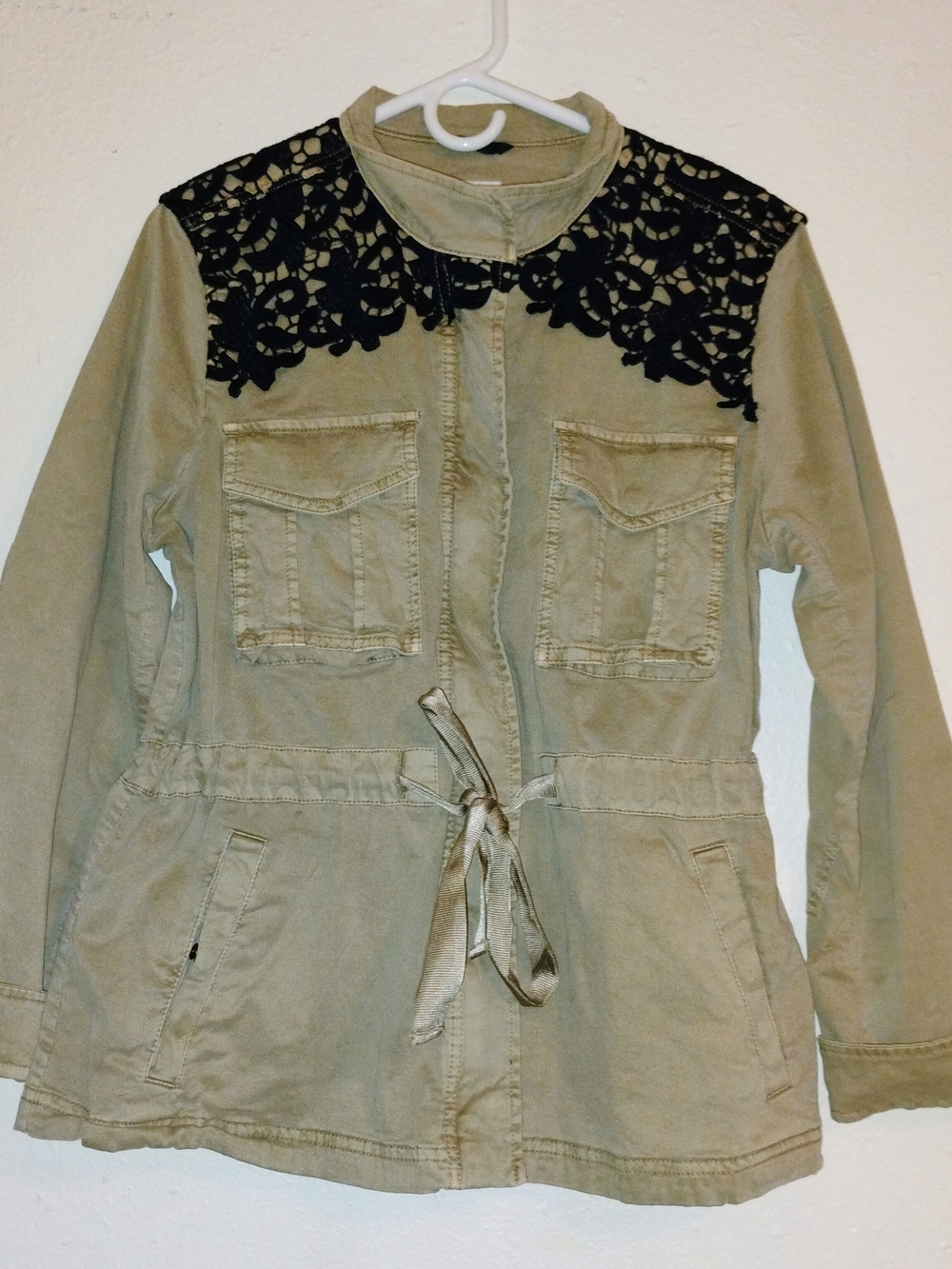 GAP Khaki Utility Jacket with Dark Blue Lace Yoke